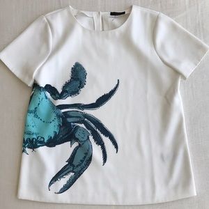 Jcrew Blue Crab Top